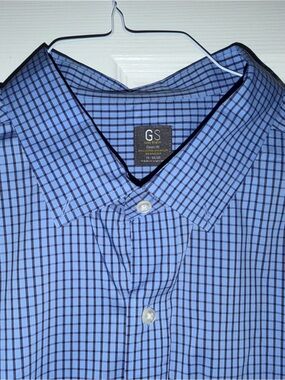 GS Men’s Light Blue Checked Dress Shirt